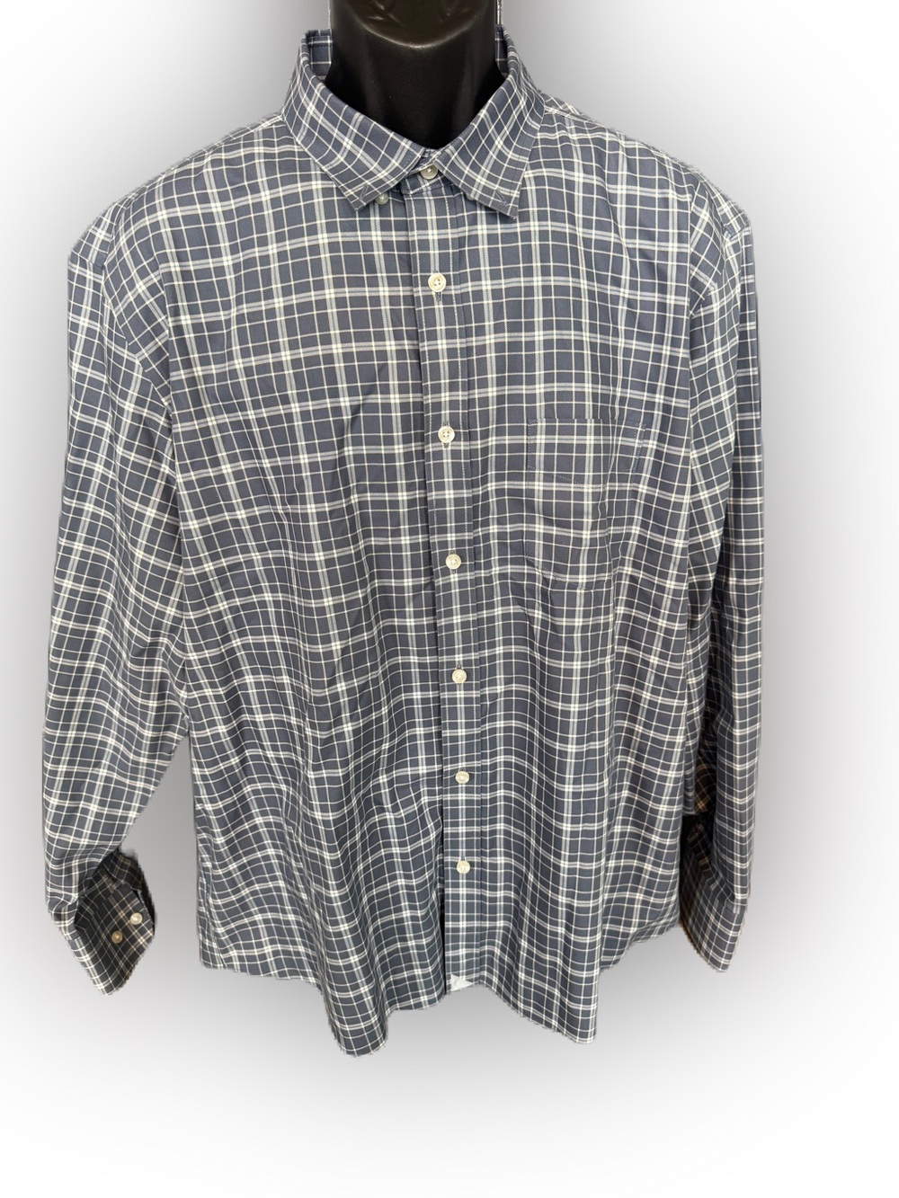UnTUCKit Men’s Lazaret WF Gray Blue Button Down Plaid Shirt. Size XXL